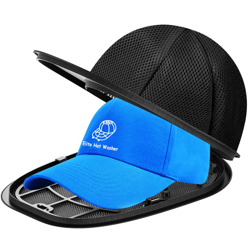 Eiito Hat Washer Cage Hat Washing Machine with Frame Cage and Hat Washer Bag Baseball Hat Washer Suitable for Adult and Kid's 1-Pack Black - Image 1